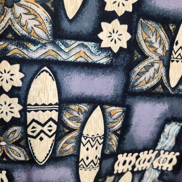 Bishop St. Vintage Purple and Off White Surfboard Print Hawaiian Shirt 2XL (5007 - Picture 3 of 5